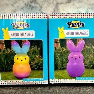 2 4ft Inflatable PEEP Multicolored /Rainbow/ Ombre & Purple yard decor